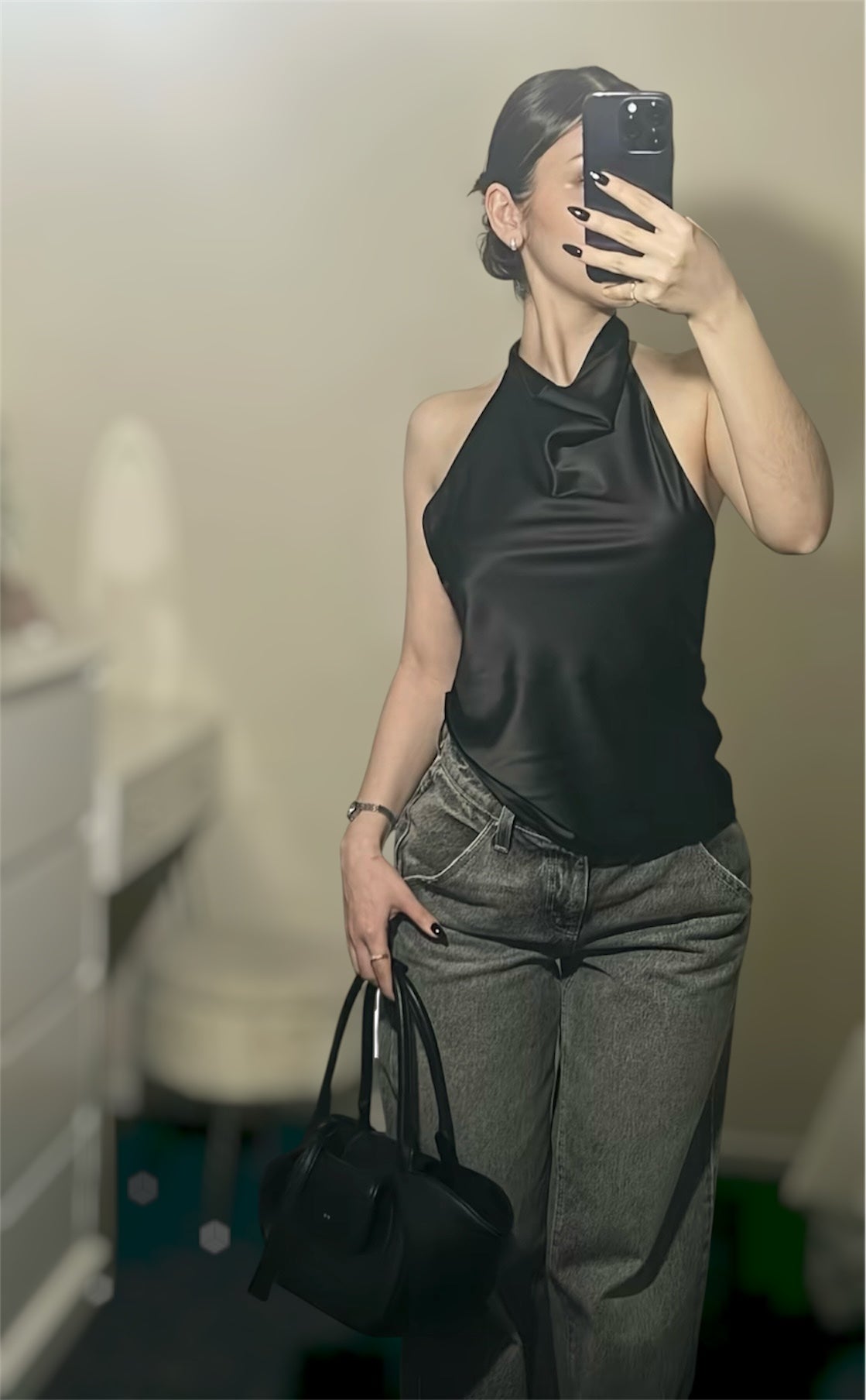 Black Satin Top