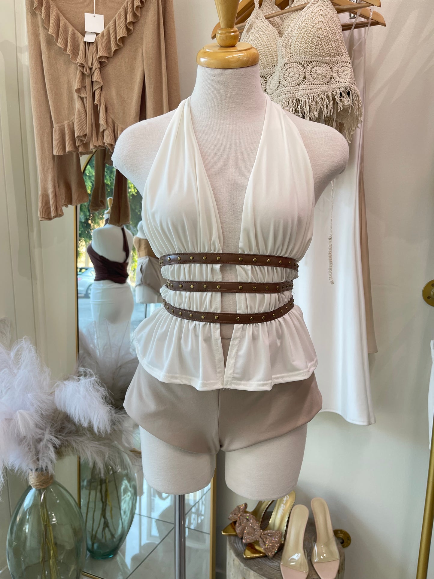 Abbie Buckle Belt Blouse