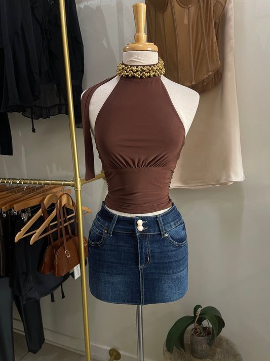 Chloe Dark Denim Skirt