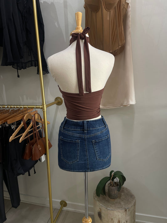 Chloe Dark Denim Skirt