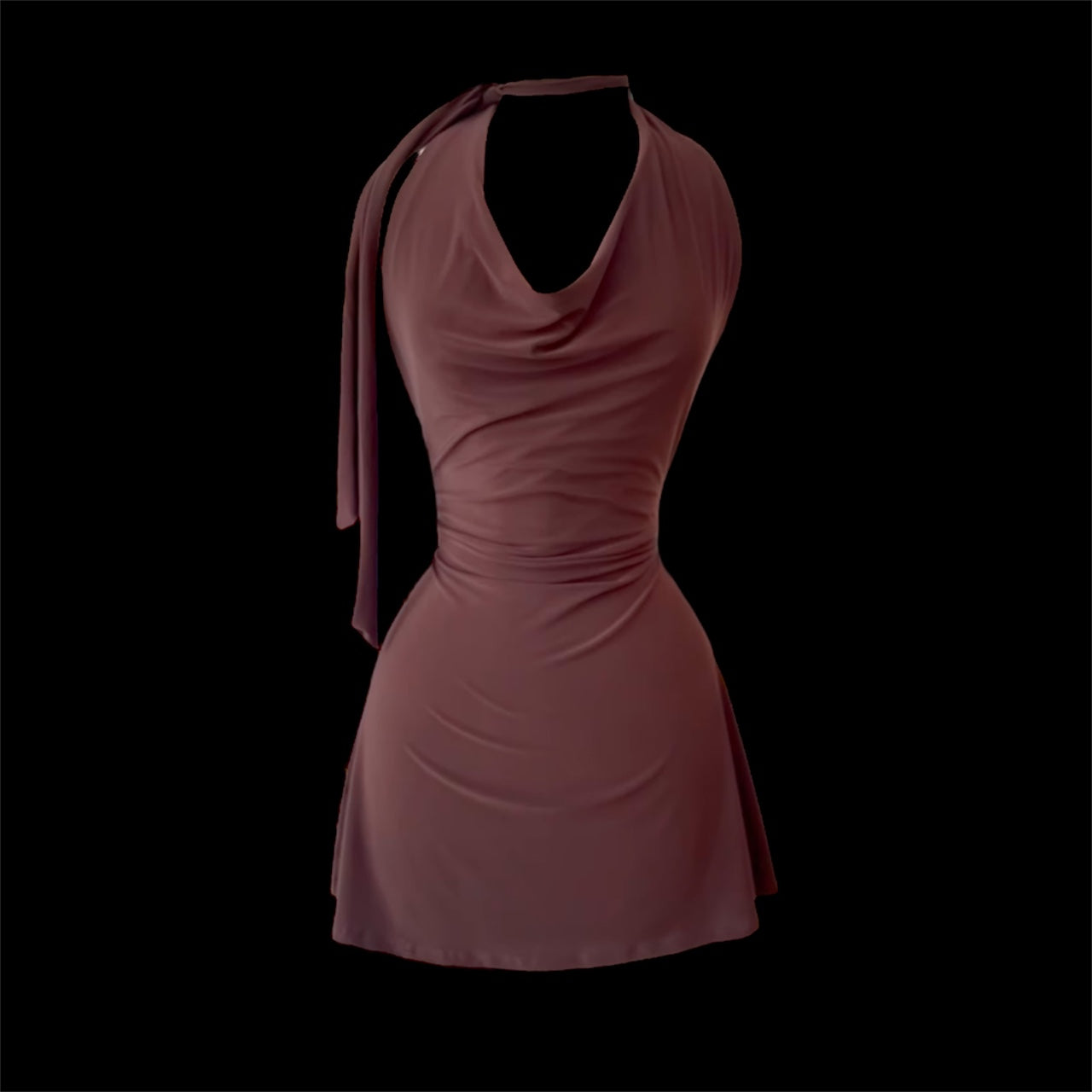 Zahra Brown Halter Dress 🤎