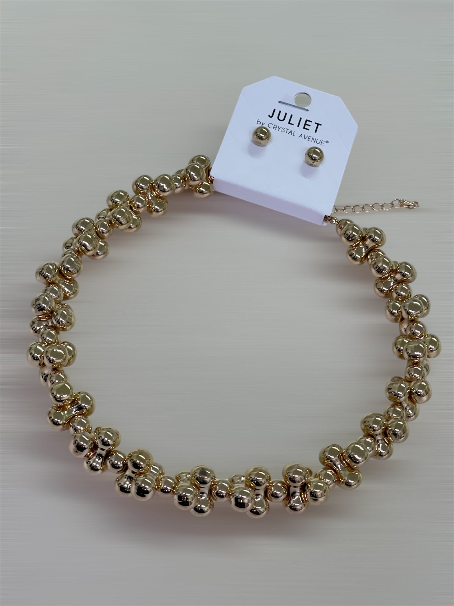 Chunky Gold Cluster Necklace W Earrings