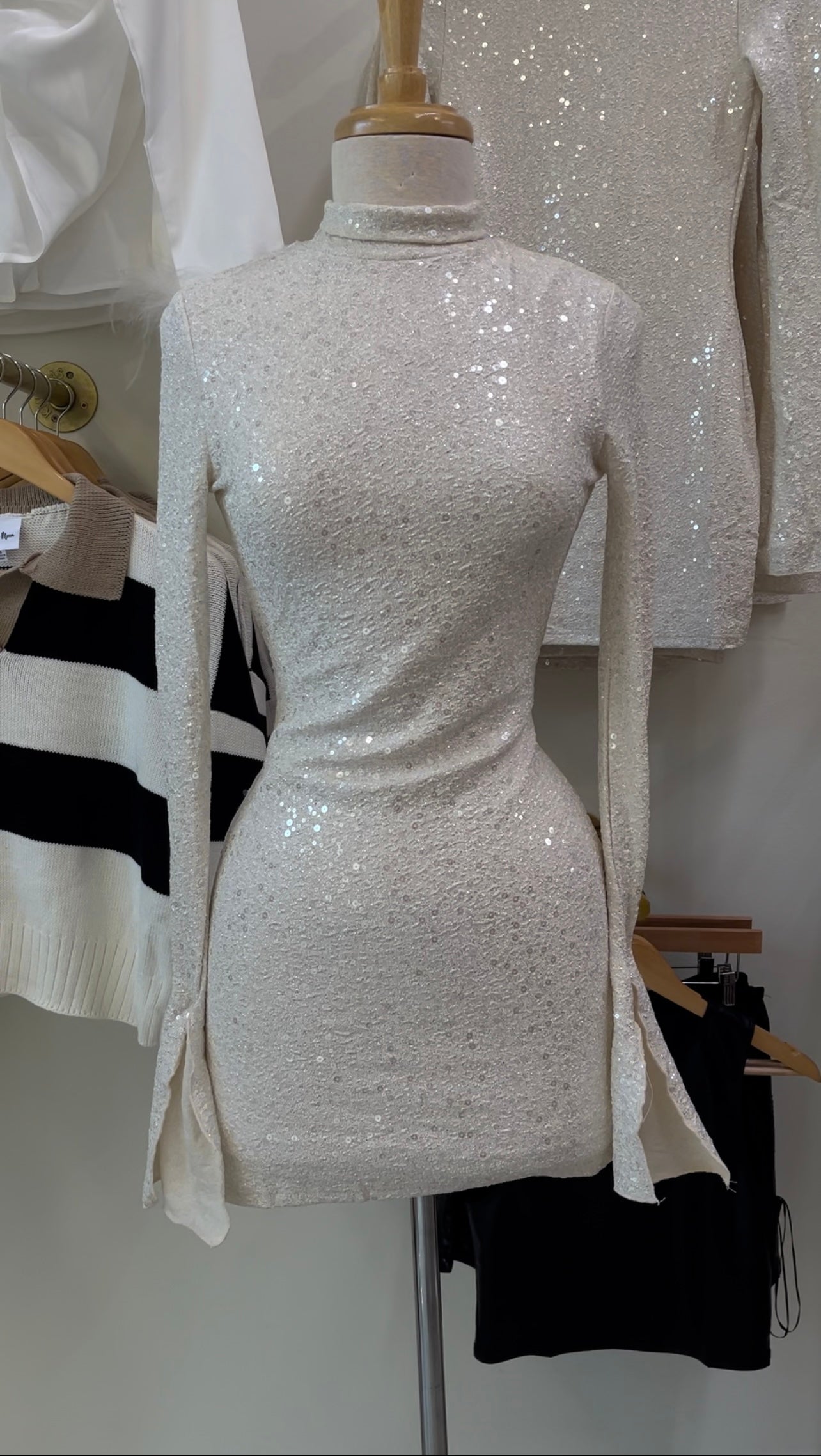 White Sequence Dress 🤍