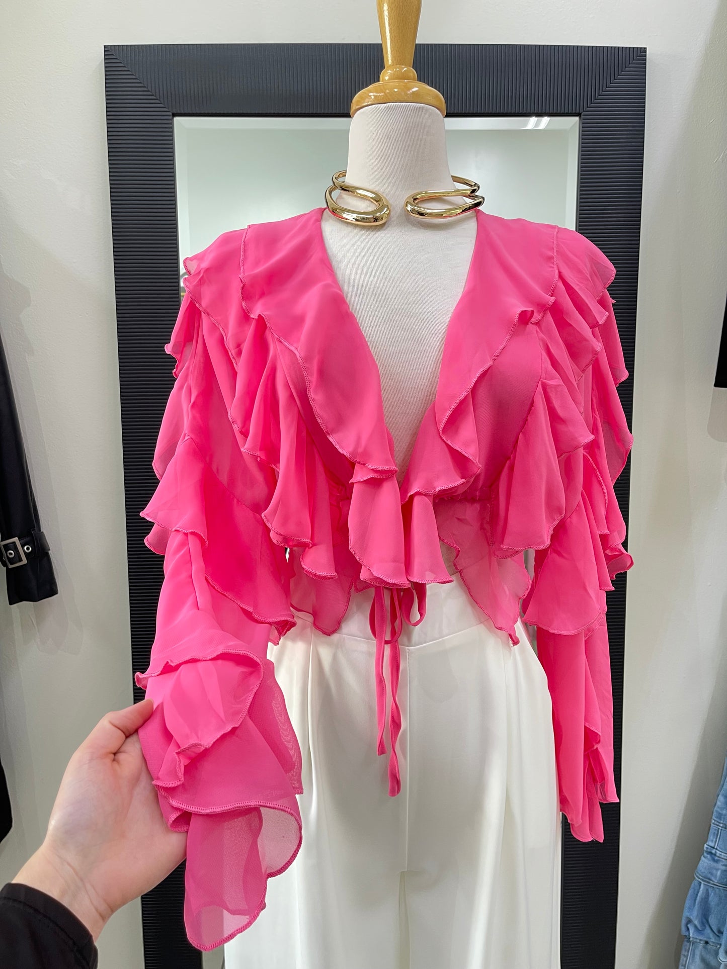 Pink Ruffle Summer Top