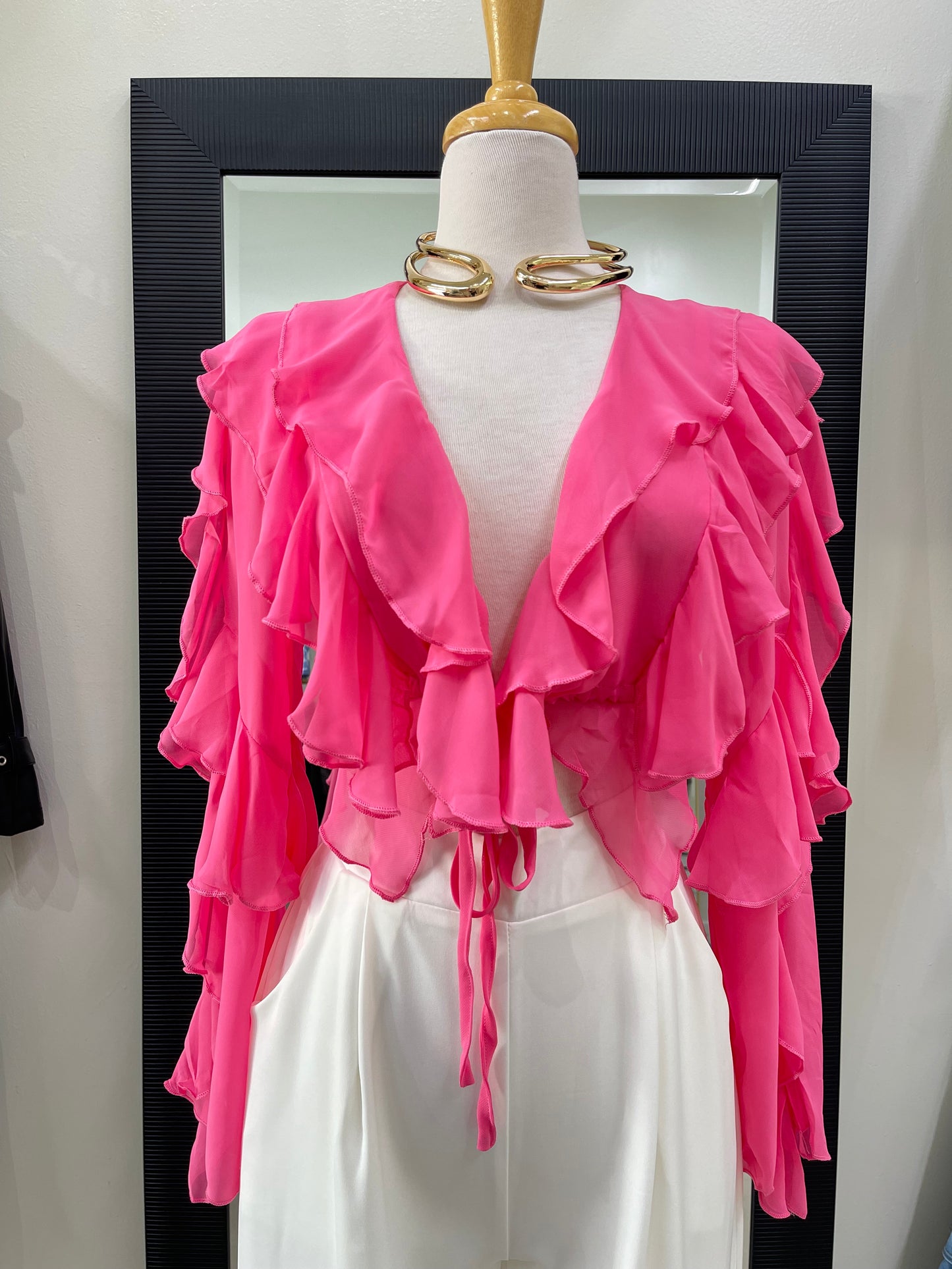 Pink Ruffle Summer Top