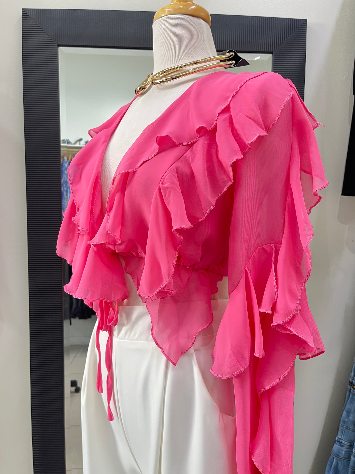 Pink Ruffle Summer Top