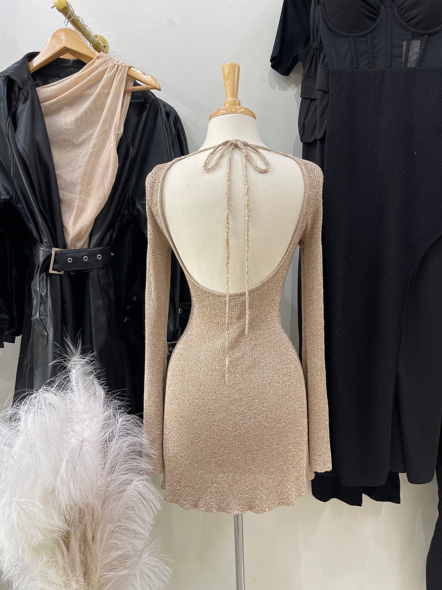 Gold Shimmer Night Out Dress