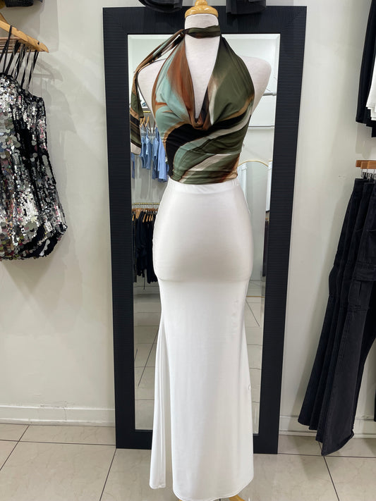 Satin Stretchy Maxi Skirt