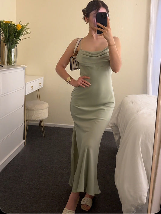 Mint Satin Dress