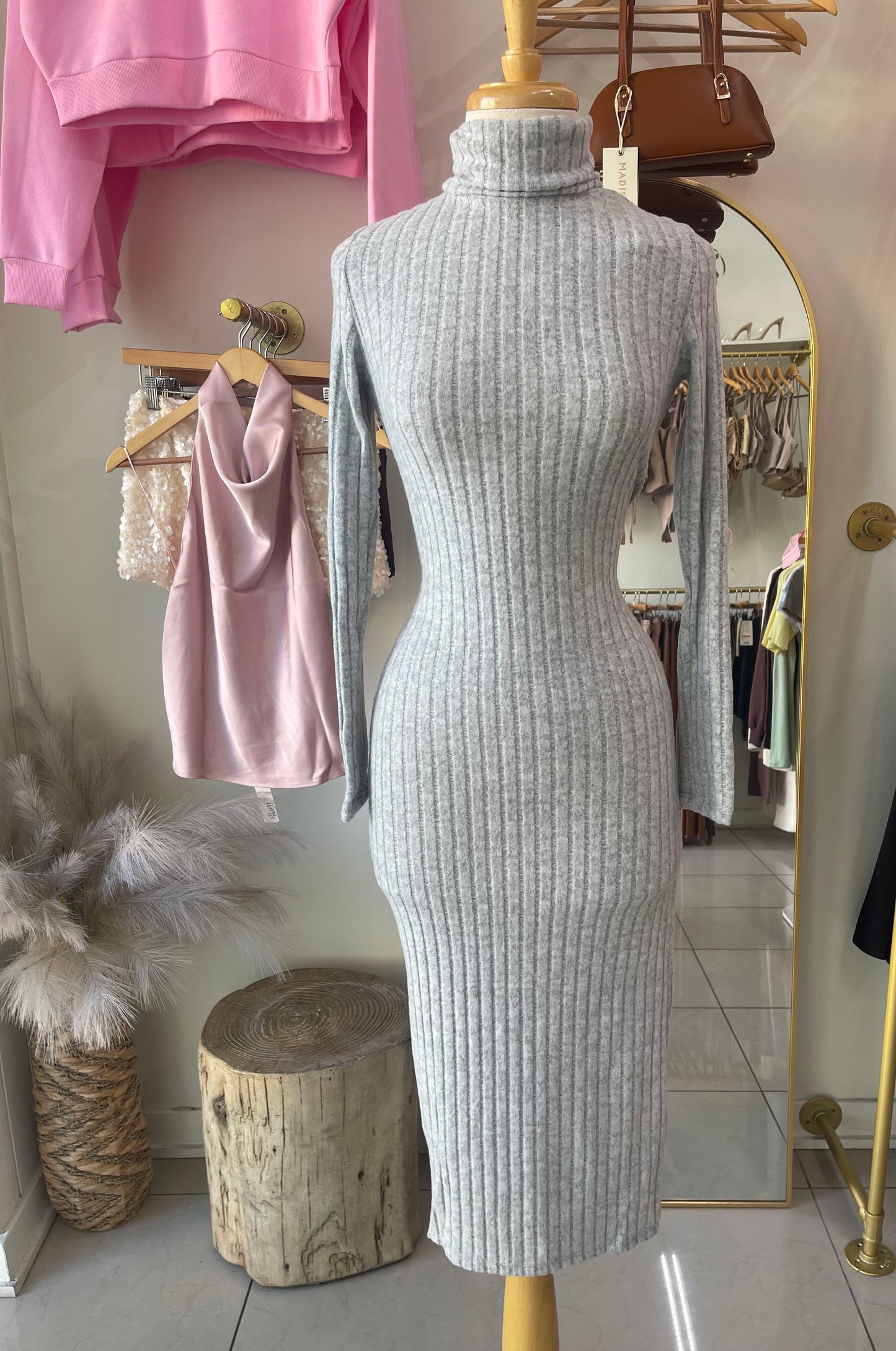 Sweater Side Slit Dress