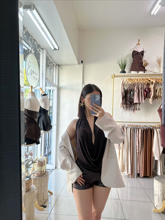 Brown Halter Top 🤎