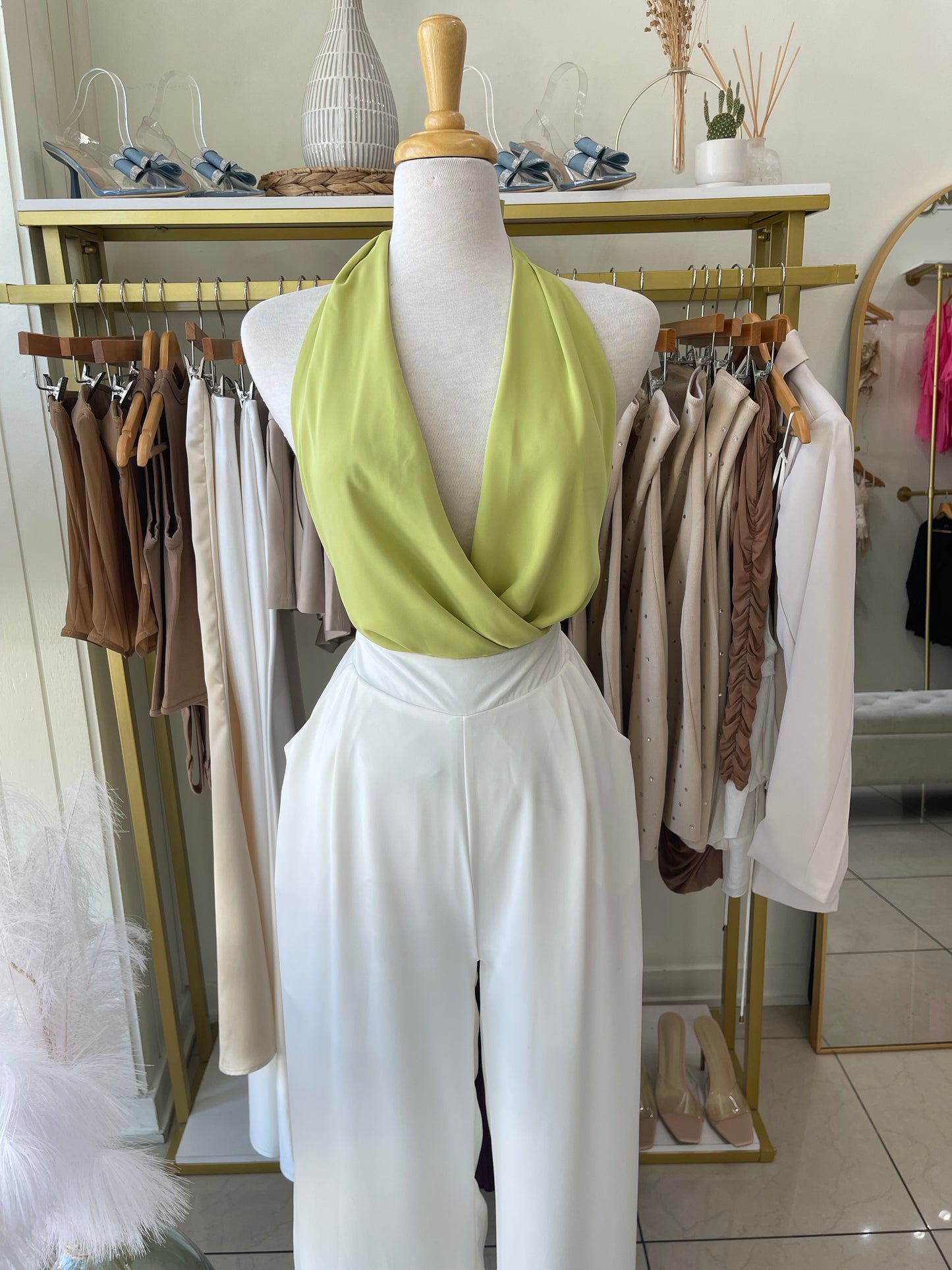 Sage Satin Blouse 🪞🍸