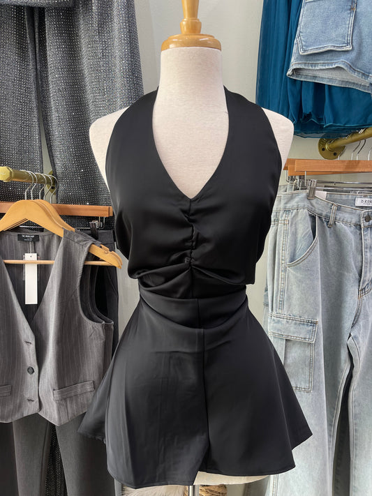 Black Dressy Satin Dress