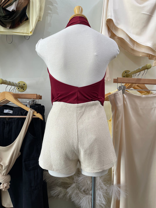 Cream Linen Shorts