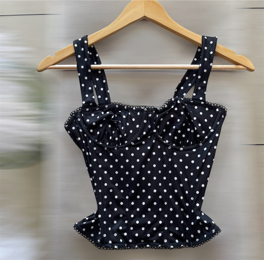 Polka Dot Waist Cincher 🖤🪞🍸