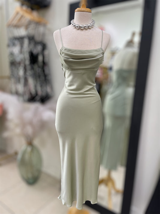 Mint Satin Dress