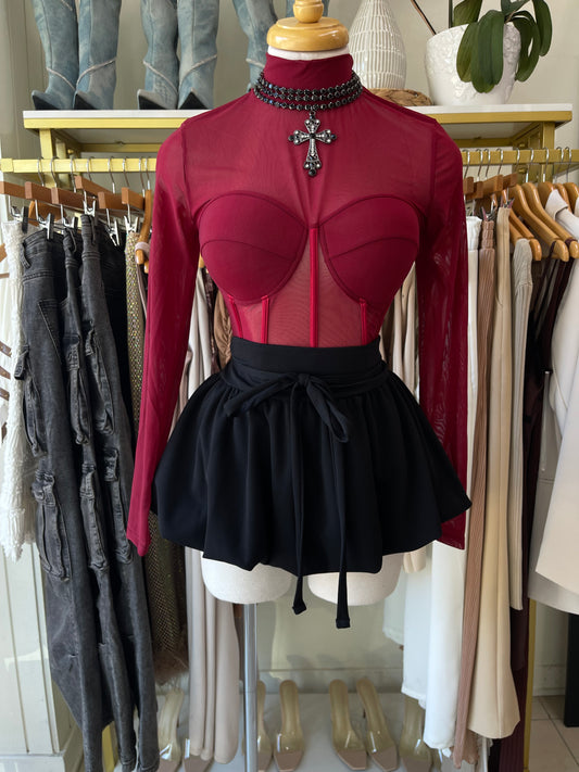 Burgundy Corset Top