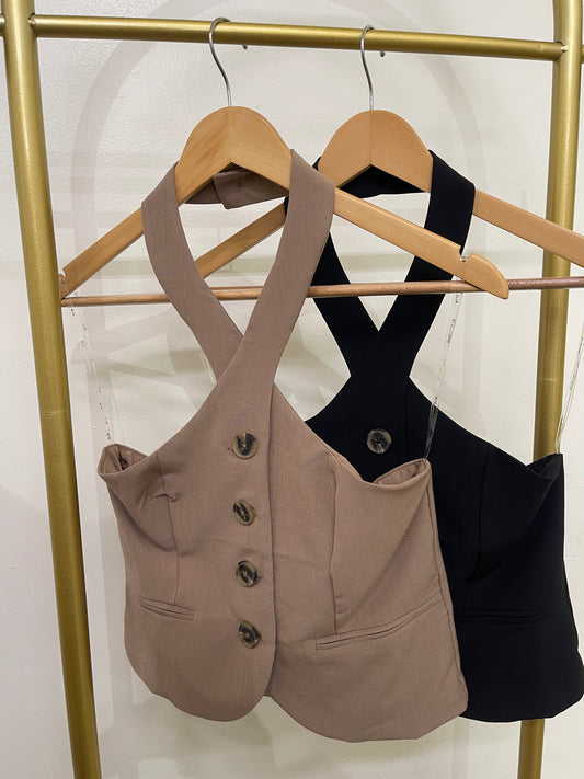 Halter Button Vest